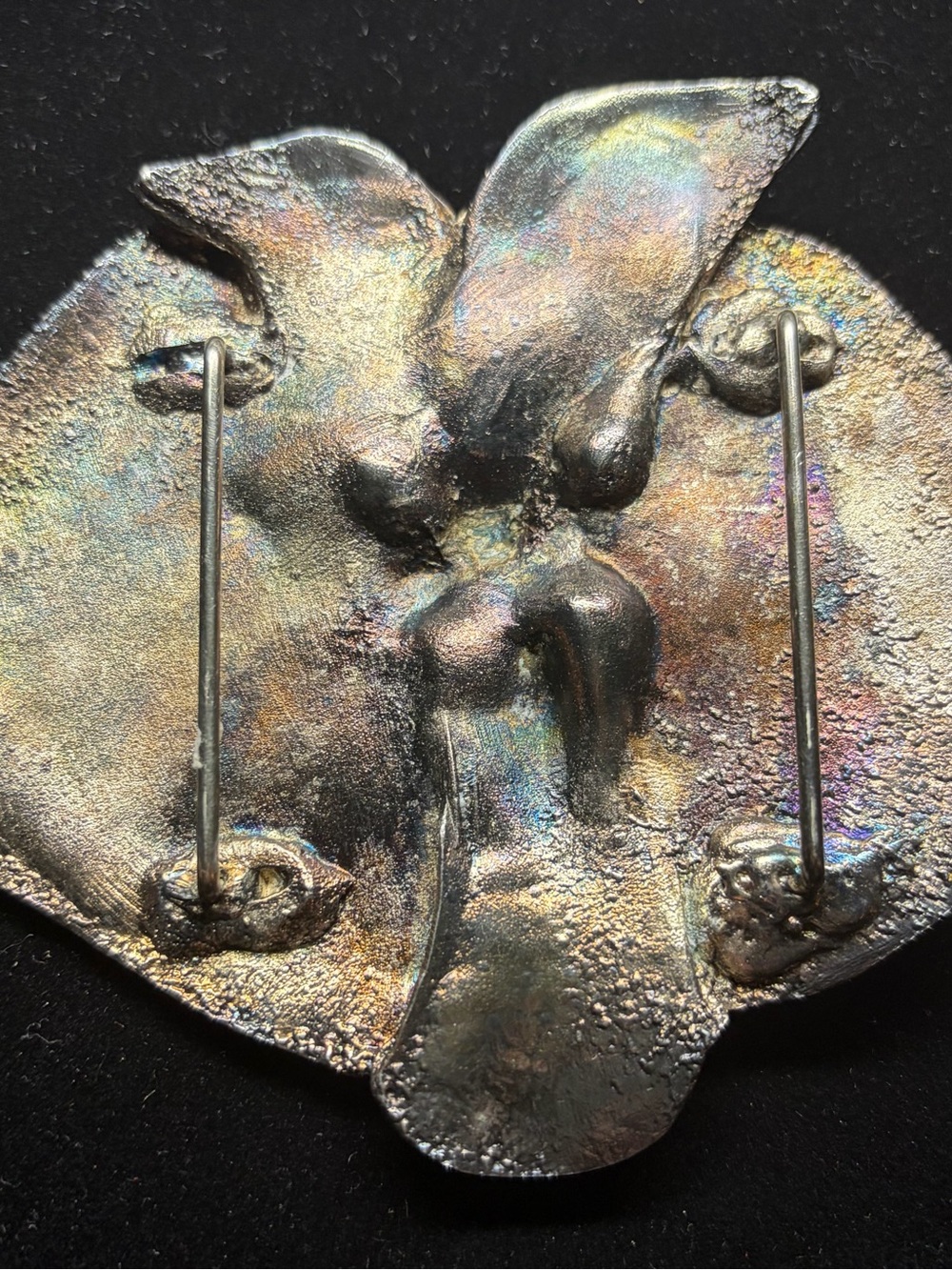 Vintage 1970s Brutalist Belt Buckle Large Biomorphic Studio Art Abstract Moderni - Picture 2 of 9